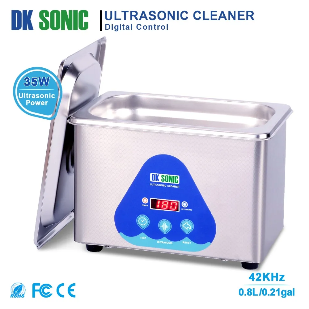 DK sonic Digital 800 мл Ultra sonic Cleaner 35 Вт 42 кГц Бытовая ультразвуковая ванна для ювелирных изделий часы цепи очки монеты стоматологические