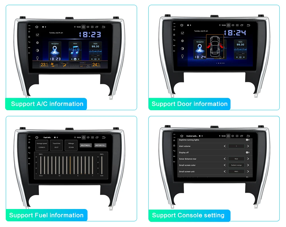 Dasaita 10," Автомагнитола 1 Din Android 9,0 для Toyota Camry US версия Bluetooth USB 64 Гб rom