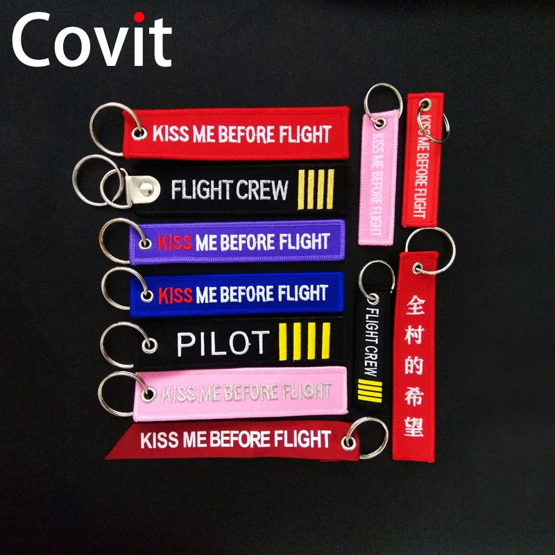 Брелок Covit Kiss Me перед отправкой багажная этикетка для пилота брелок ключей мужчин - Фото №1