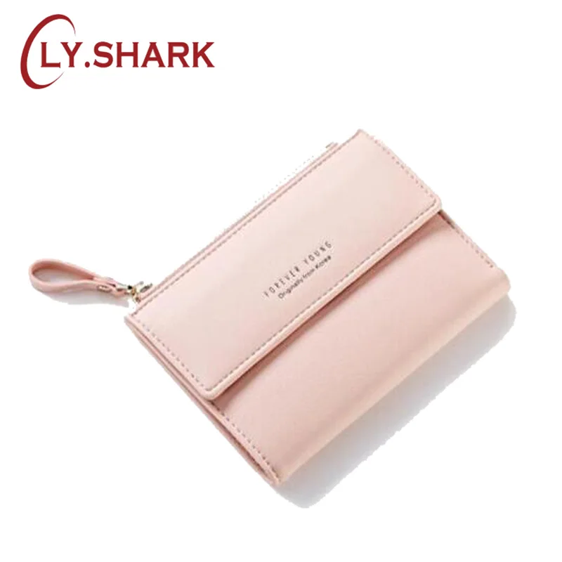 Женский короткий кошелек на молнии LY. SHARK из искусственной кожи для монет