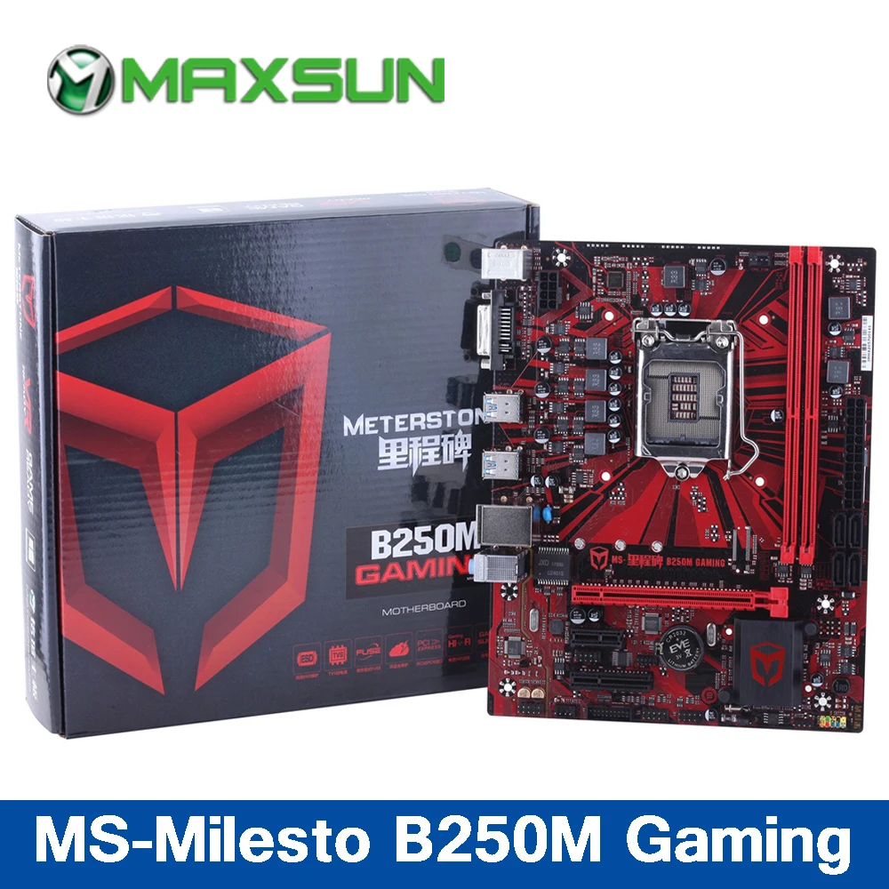 Maxsun веху B250M игровой материнской платы двойной канал DVI + HDMI DDR4 2400/2133 МГц памяти