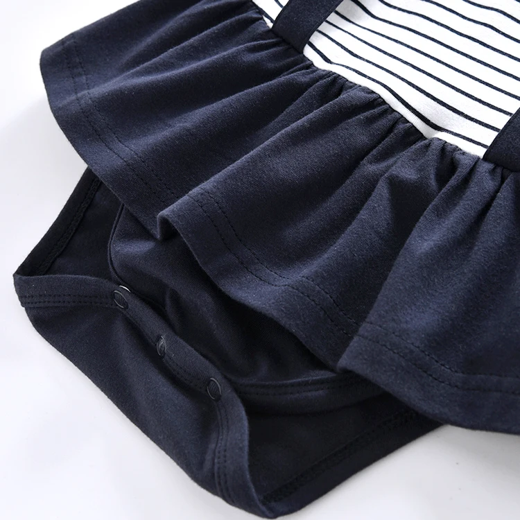 Летний костюм для маленьких девочек 100% хлопковый комбинезон с галстуком