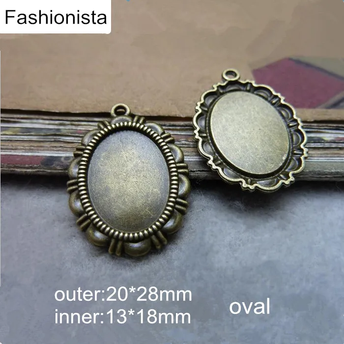 Fashionista 60 шт./лот пустая Безель установочный подвесной лоток 20*28 мм подходит для 13*18