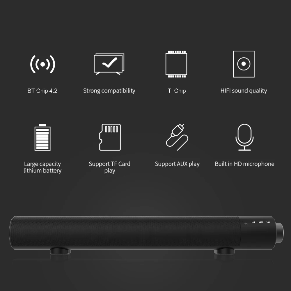 Беспроводная Bluetooth колонка звуковая панель стерео бас HIFI ТВ домашний кинотеатр с