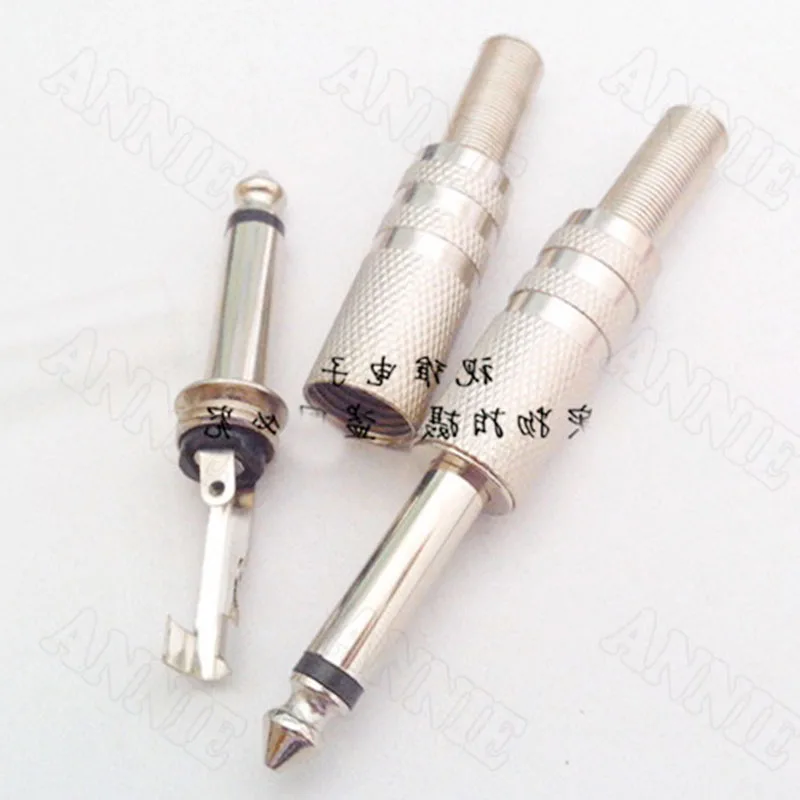 

100pcs/lot Metal 6.5/ 6.35 Plug 2 Pin Amplifier / Microphone / Guitar Plug