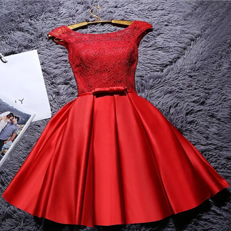 NICEOOXIAO New Girl Dress O-Neck Perspective Straps Evening Lace Sequined Short Party Ball Gown Formal Plus Size 90 | Свадьбы и
