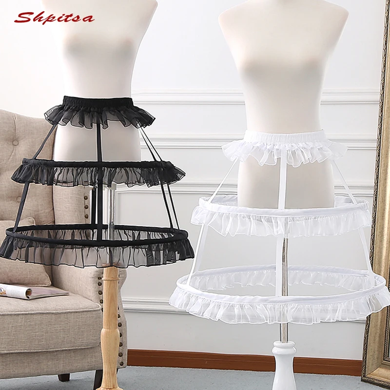 Черно белые короткие Подъюбники для свадьбы Женская Нижняя юбка в стиле