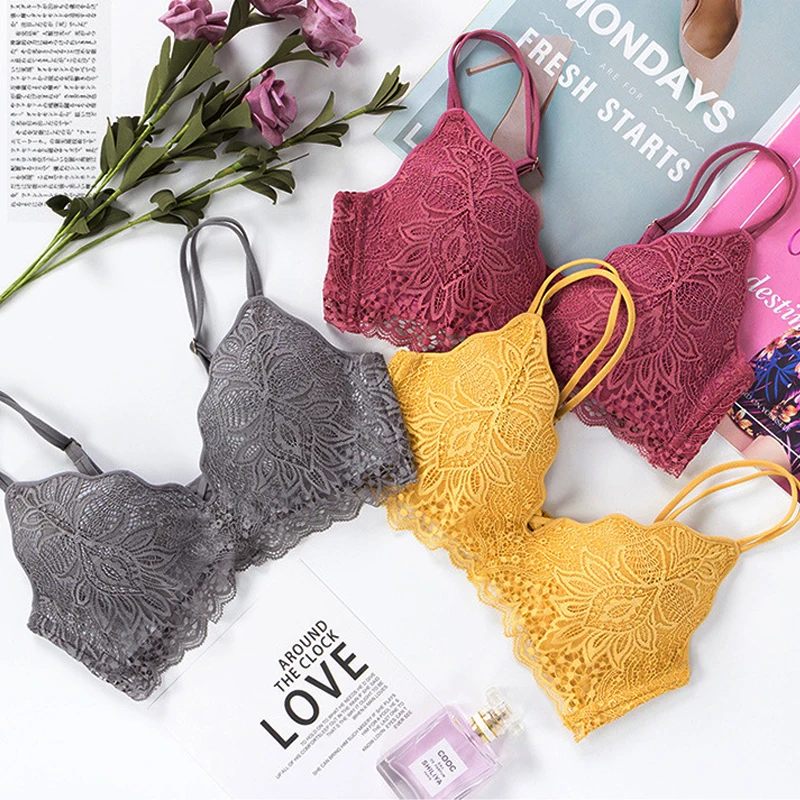 Модный однотонный бюстгальтер пуш ап сексуальное нижнее белье кружевные