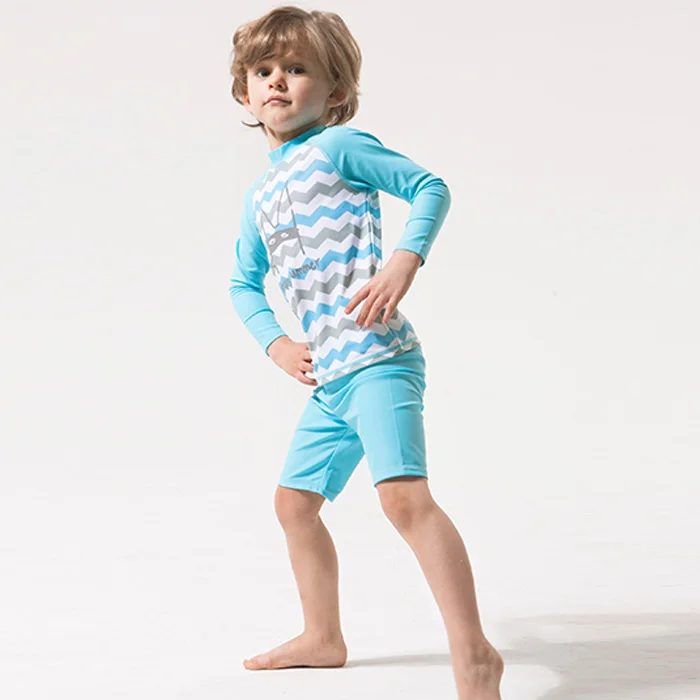 Cartoon Children Boys Girls Long Sleeve Swim Wear 2017 Baby Kids Printed Swimsuits Beach Two Pieces With Swimming Bathing Suit | Спорт и