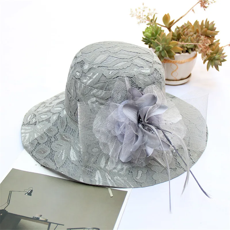Gray Mingli Tengda новые элегантные свадебные Шапки для Для женщин Fascinators свадьбы Hat цветок Шапки Свадебные аксессуары вводной mariage - Цвет: Gray
