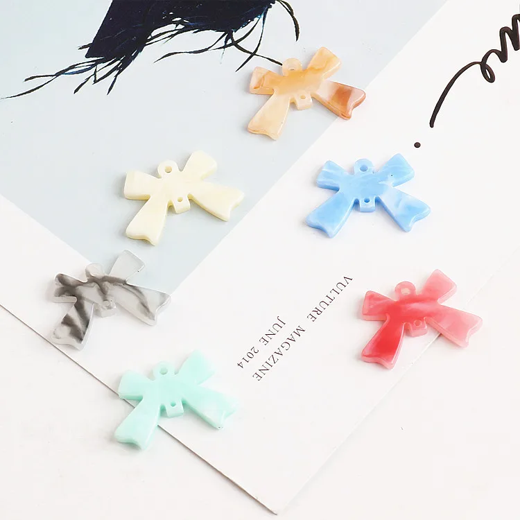 

DIY handmade jewelry accessories fresh bow earrings acetate material pendant