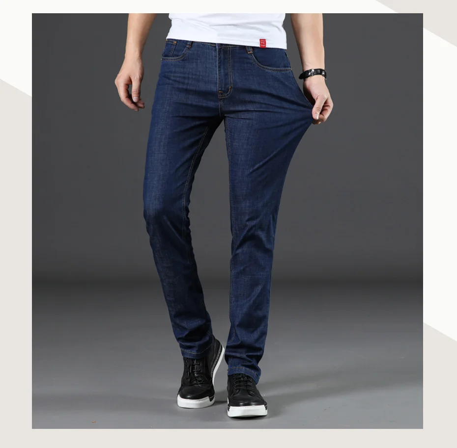 Drizzte мужские стрейч Спандекс Модные джинсы Slim Fit черный джинсы мужчина брюки Размеры 28-40