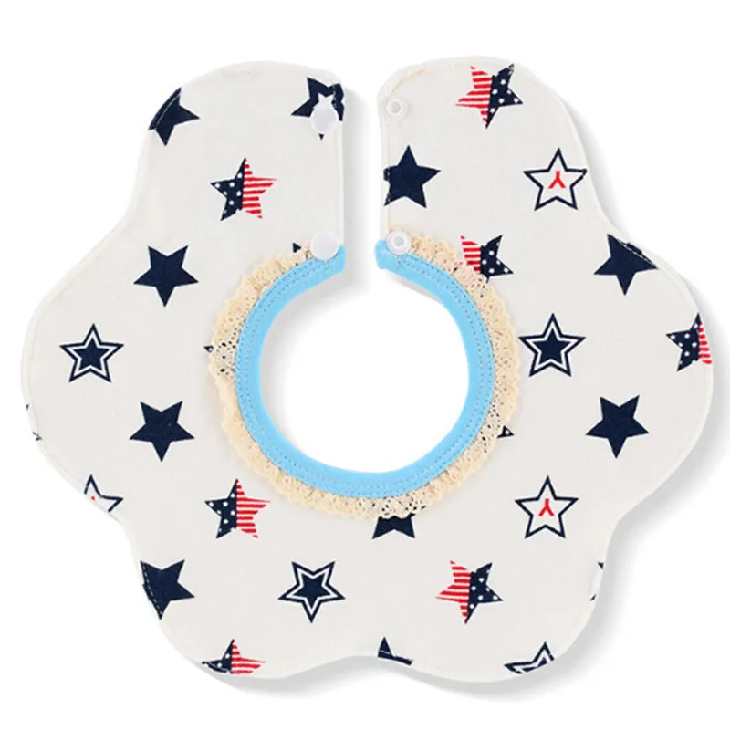 

Fashion Baby Bibs Print Cotton Burp Cloths Round Neck 360 Degree Saliva Bibs For Girls Boys Feeding Smock