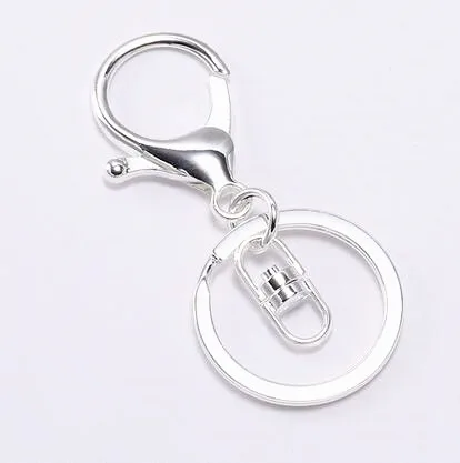 New NEW! 5pcs/lot 8 Colors Plated Keychain Key Ring Long 70 mm Lobster Clasp Hook Split Keyring Findings for | Украшения и