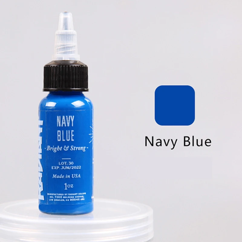 Navy Blue 30 мл Сияющие пигменты чернил для татуажа 1 флакон перманентного макияжа для бровей и губ боди-арт инструменты для татуировки 14 цветов поставка - Цвет: Navy Blue