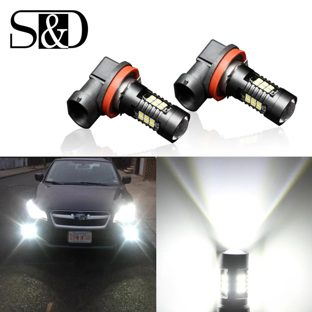Светодиодные лампы H8 H11 2 шт. противотуманные фары s 3030SMD лампочка 1200LM 6000K белые