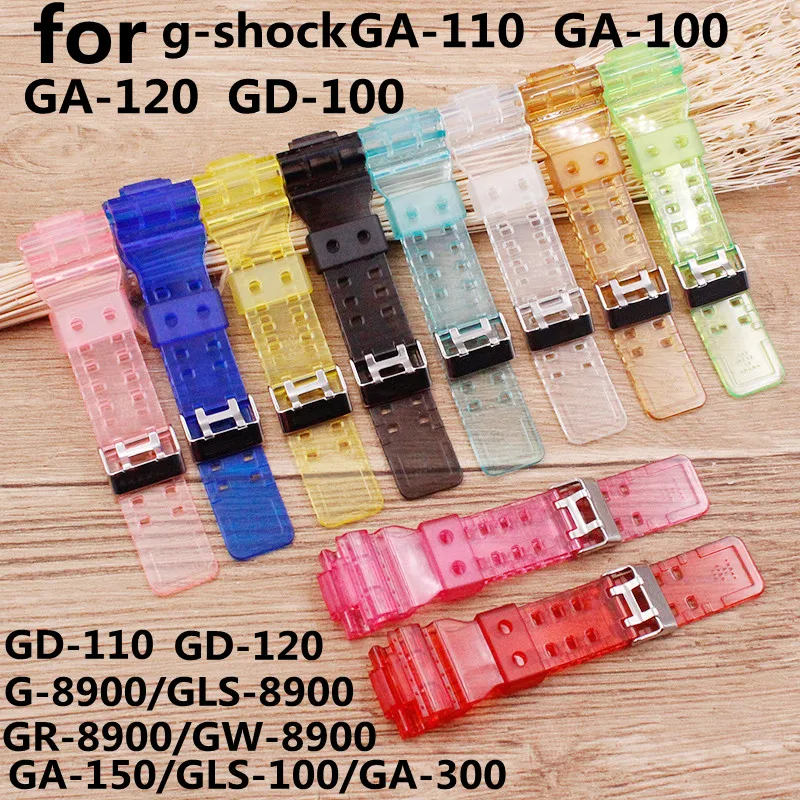 Аксессуары для часов прозрачный ремешок из смолы Casio G SHOCK GD120 GA 100 110 100C 8900 GLS