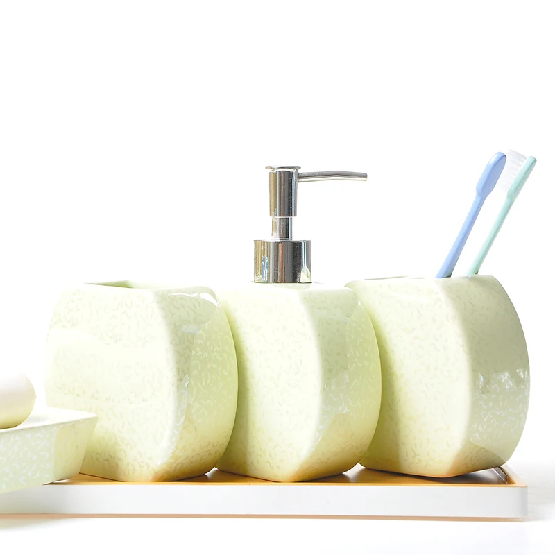 Круглая Керамическая посуда для ванной комнаты набор из четырех предметов