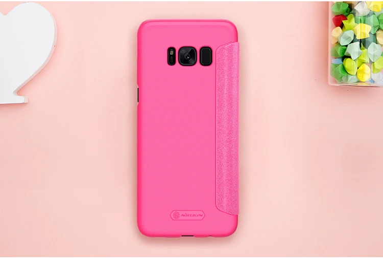 Чехол для samsung Galaxy S8 крышка чехол 5,8 дюймов NILLKIN блестящий чехол-флип из искусственной кожи PC твердый пластиковый чехол на заднюю панель S8 чехол для телефона