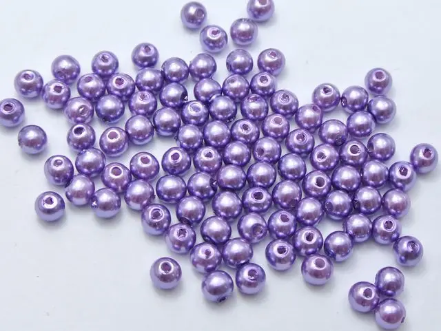 500 шт 6 мм Пластиковые Искусственный Жемчужный Круглый бисер лилового и