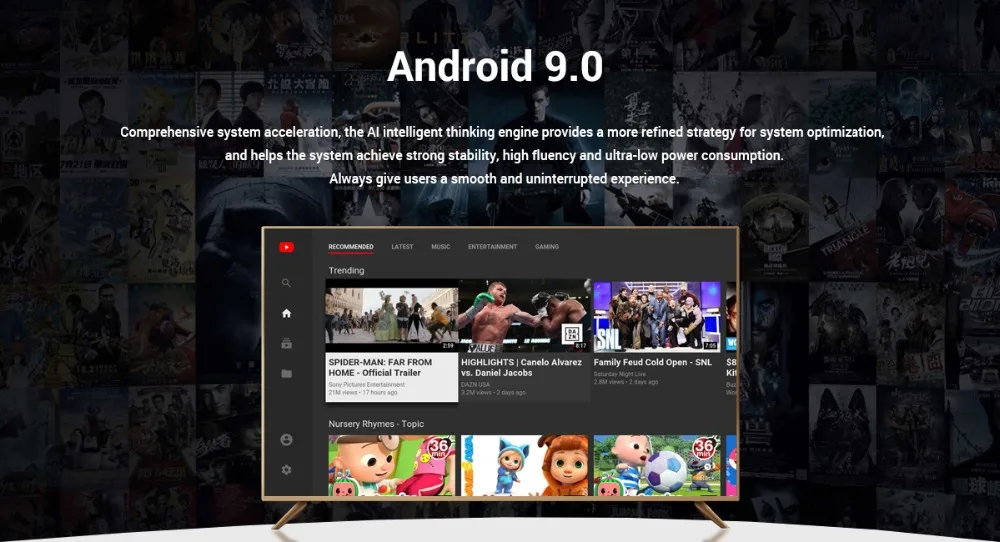 New Android 9.0 TV Box RK3318 Ram 4GB Rom 32GB Smart Internet Set Top Box 2.4G WIFI Bluetooth Support Super V