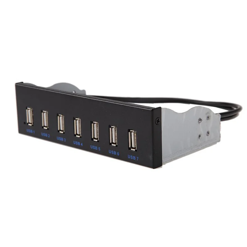 USB концентратор 2 0 7 портов Разветвитель Передняя панель 5 25 CD-ROM привод Bay