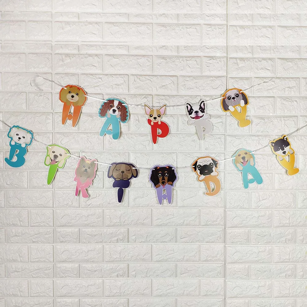 Декоративная собачка баннер овсянка гирлянда ПЭТ вечерние Декор флажок на день