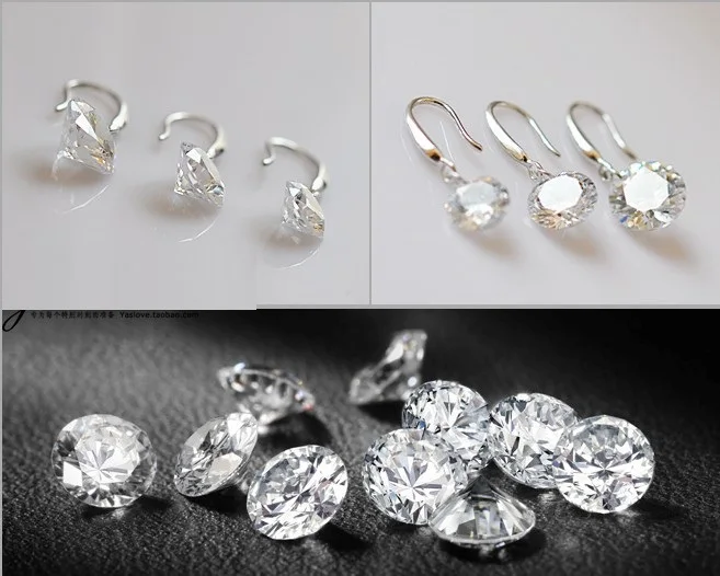 Женские серьги с белыми камнями свадебные серьги-капельки серебряного цвета