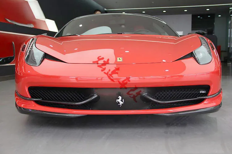 Подходит для Ferrari 458 перед углеродного волокна губы угол охвата Ветер воздуха нож