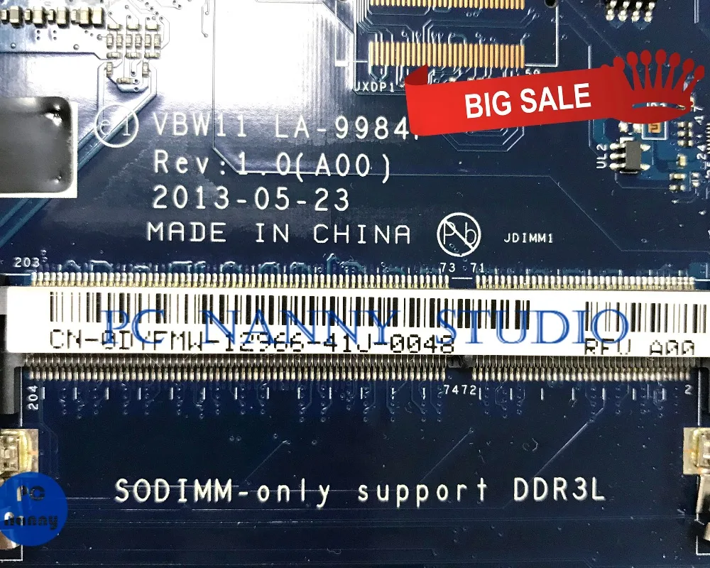 ПК Няня для Dell Inspiron 17R 5737 материнская плата ноутбука 0DYFMW I7-4500U VBW11 LA-9984P