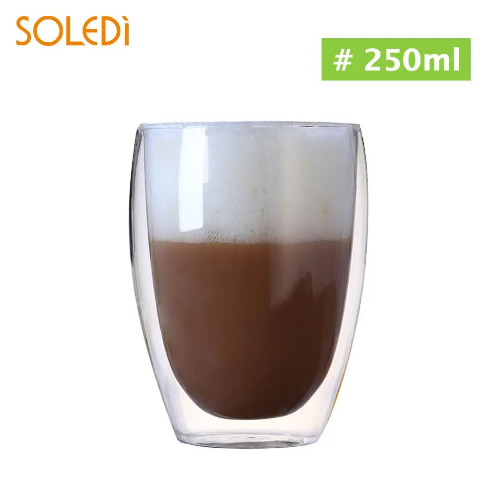 Двойные стенки 80-600 мл обеденный кофе барные кружки прозрачный пивной стакан чашка чай контейнер молоко сок стеклянная чашка
