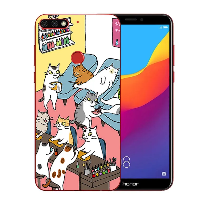5 7 дюйма для Huawei Honor 7C Прозрачная силиконовая задняя крышка с узором Marb C Aum-L41