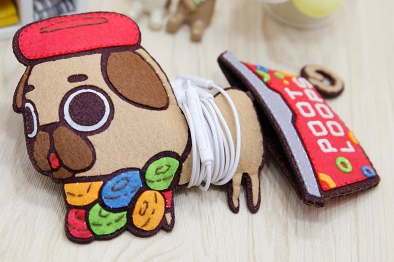 2018 новый милый щенок Войлок сумка для хранения гарнитуры простой diy пакет Отлично