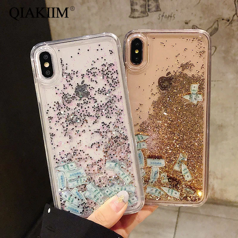 Чехол с жидкими блестками для iPhone 7 8 X XR Xs Max 6 6s Plus | Мобильные телефоны и аксессуары