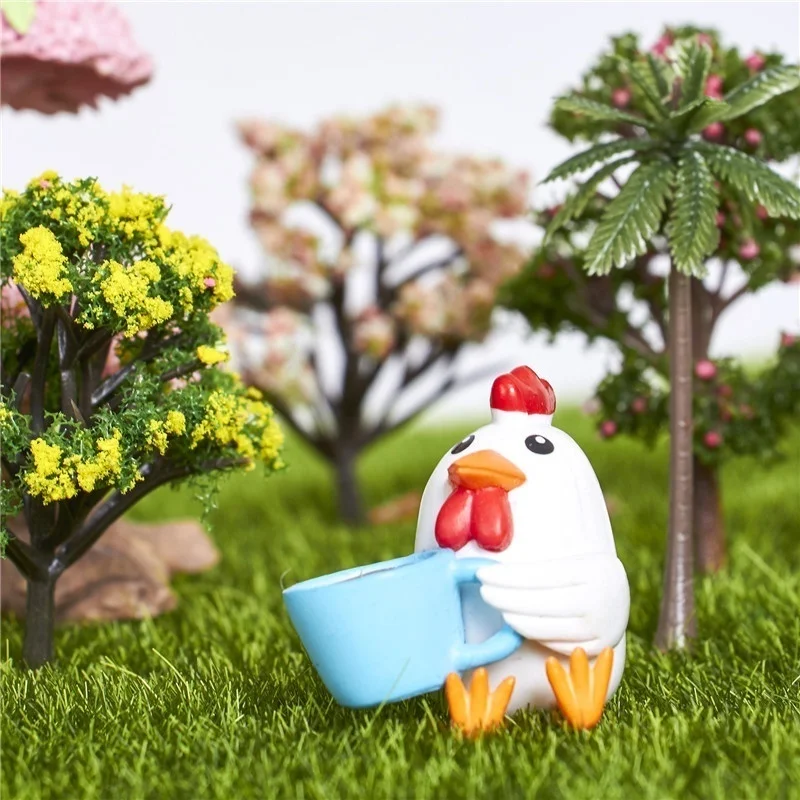 4 шт./компл. мини животные из смолы кран Цыпленок детское украшение для