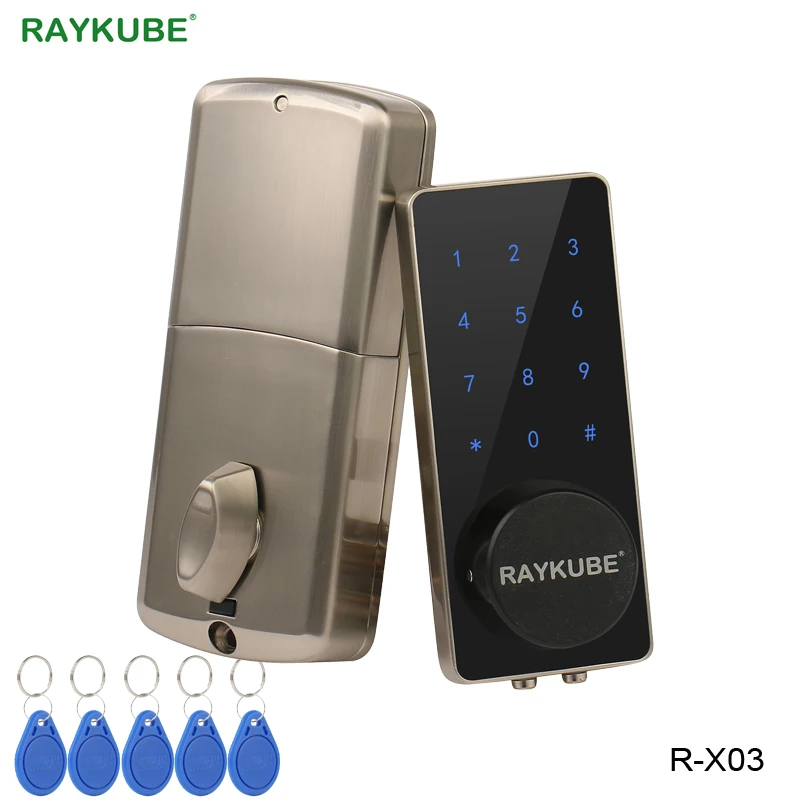 Электронный дверной замок RAYKUBE сенсорный экран цифровой пароль Mifare 13 56 МГц IC