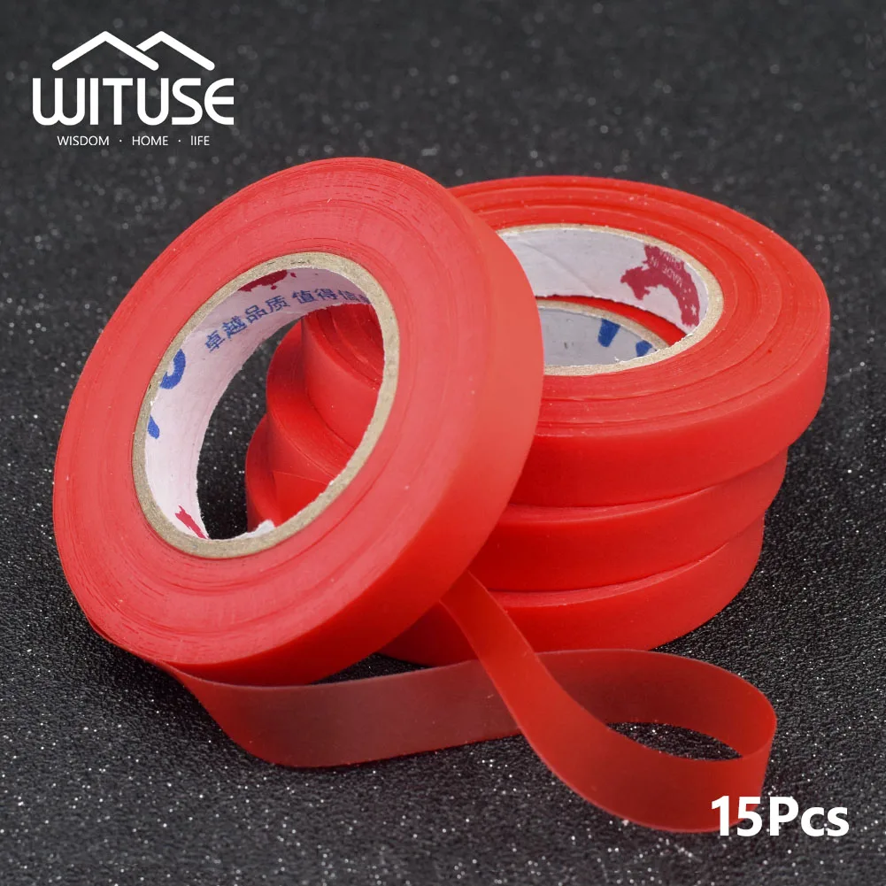 15Pcs Red Ленточный реквизит лента Tapetool Tapener ветка Привязать стволы фруктовое дерево ремень инструмент растение садовый багажник соединить звено рука связать кол - Цвет: 15Pcs Red