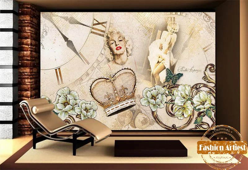 Пользовательские европейские винтажные Настенные обои с изображением старых