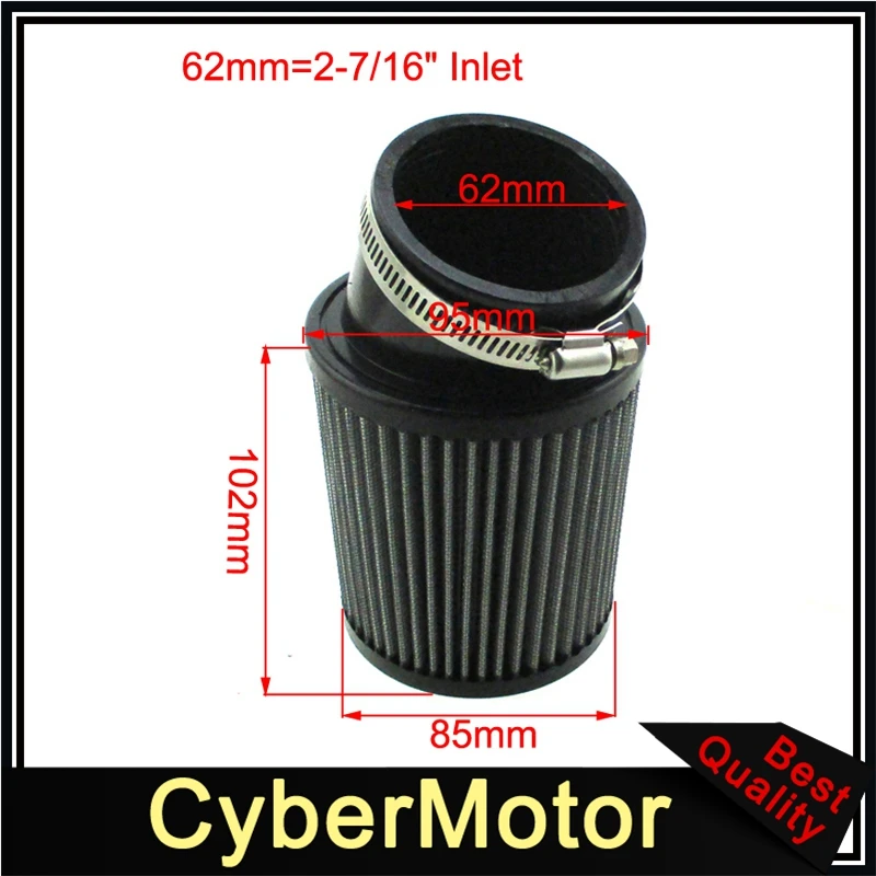 2-7/16 &quot= 62 мм угловой тканевый воздушный фильтр для 6 5 HP Honda Clone GX160 GX200 двигатель Go