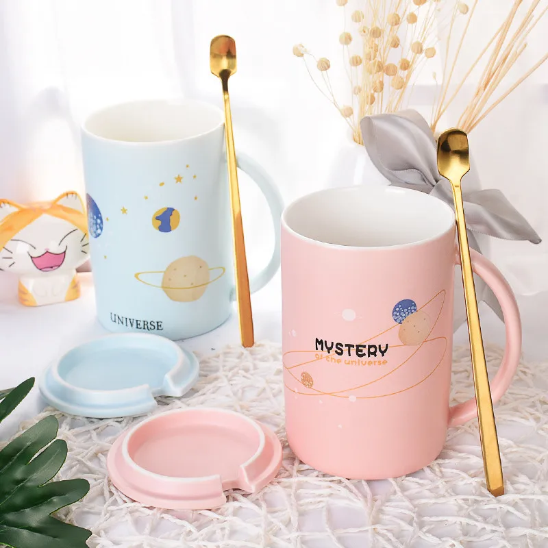 Керамические кружки и чашки Tazas De Ceramica Creativas Pink Planet Canecas|Кружки| |