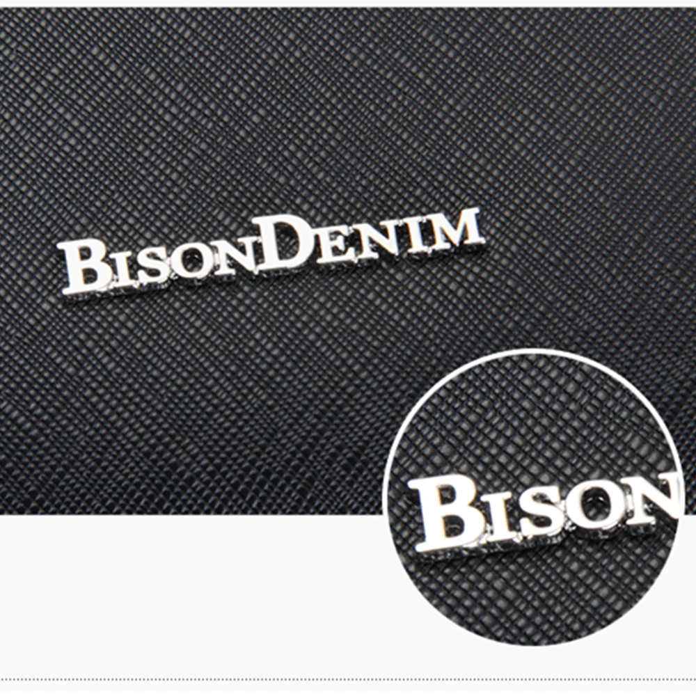 Мужская деловая сумка мессенджер BISON DENIM кожаная через плечо для ноутбука 14