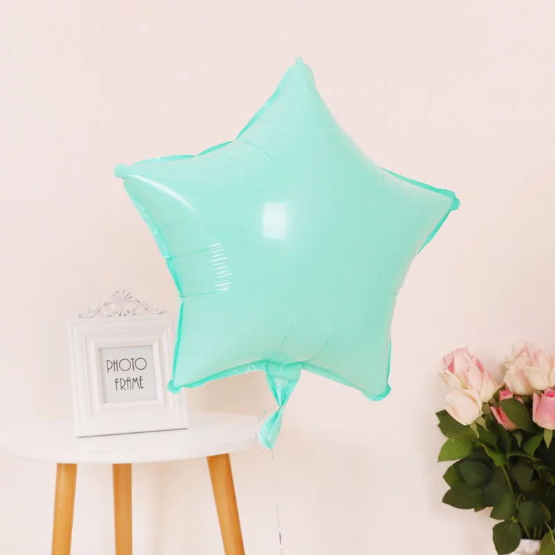 Blue Star 1 шт 1" Звезда Круглый сердце Макарон фольги Воздушные шары детский душ розовый синий конфеты Макаруны гелий Globos День рождения украшения - Цвет: Blue Star