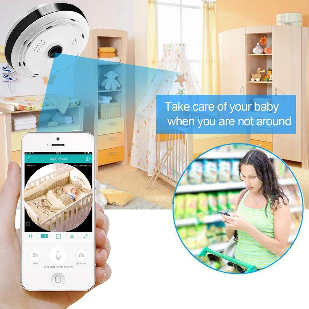 TAOCOCO 360 камера рыбий глаз панорамная IP камера беспроводная 960P CCTV камера наблюдения Домашняя безопасность WiFi камера ночного видения