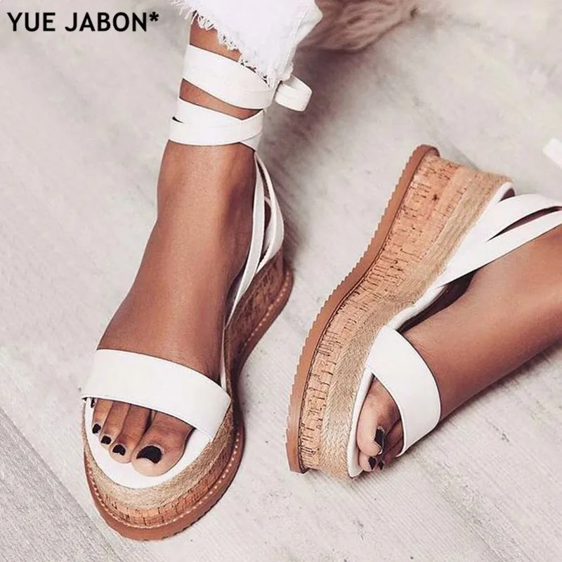 Брендовые женские босоножки с ремешком на щиколотке; Эспадрильи на танкетке с открытым носком; женские босоножки на платформе со шнуровкой; женская модная обувь под вечернее платье