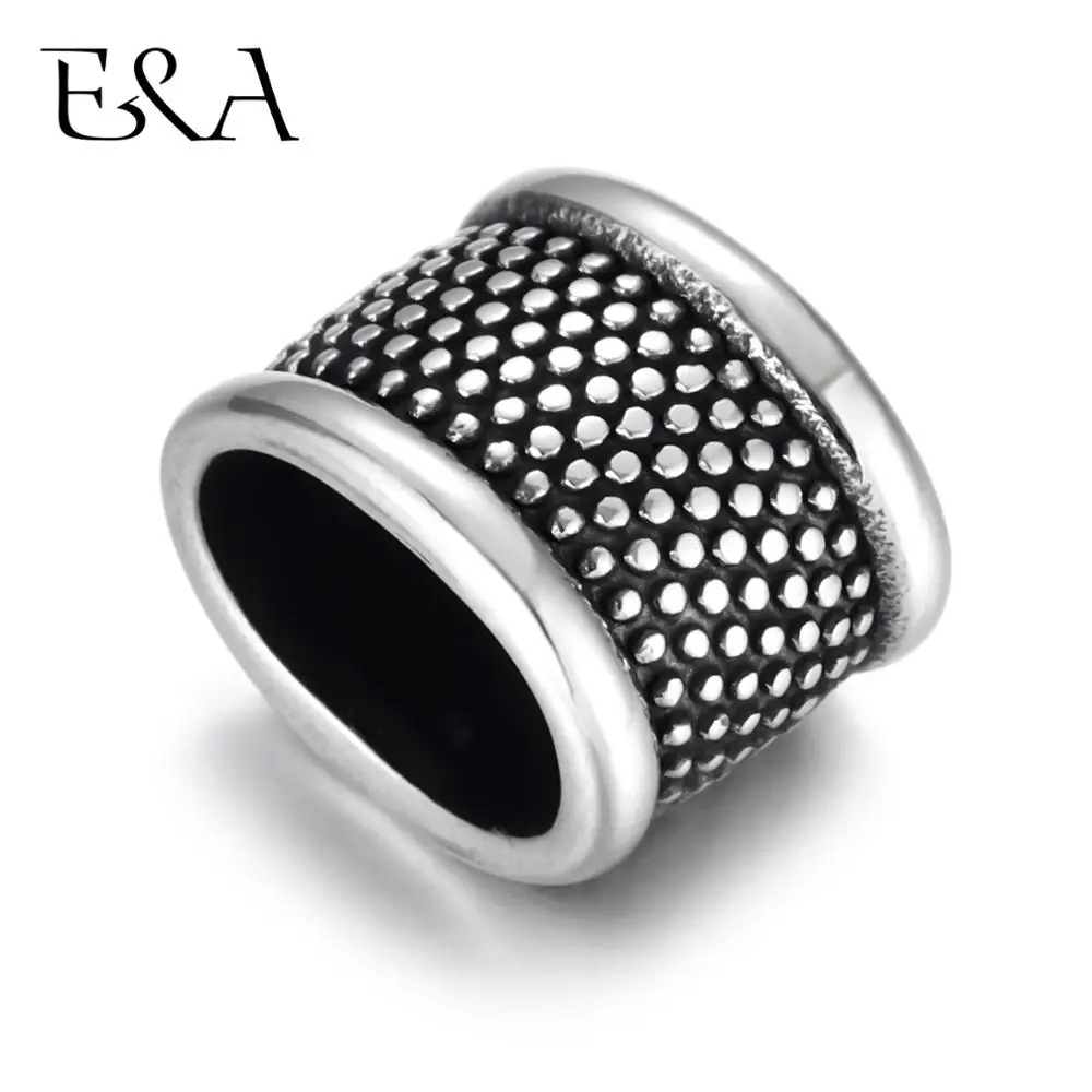 

Stainless Steel Slider Beads Dots Oval Hole 12x8mm for Charm Leather Bracelet Making Jewelry DIY Slide Charms Accessories