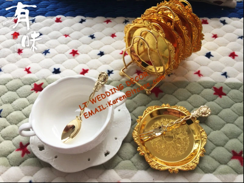 Роскошное позолоченное блюдо для закусок Посеребренная мини маленькая