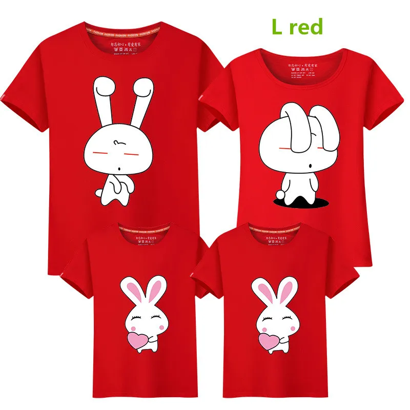 Новый Родитель-ребенок Футболки прекрасный мультфильм кролик любителей рубашки