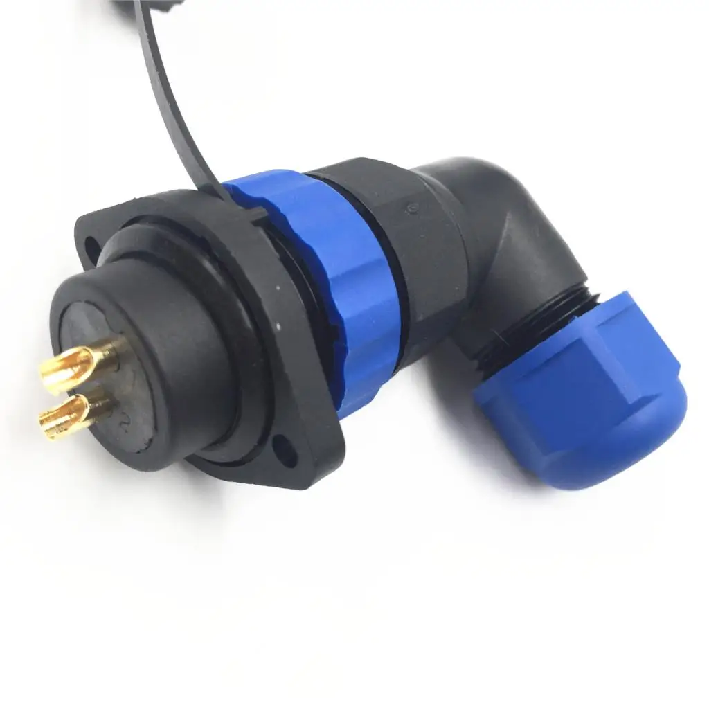 SP20TA-ZS 90 градусов локоть Avitaion Plug Водонепроницаемый разъем 2 отверстия фланец