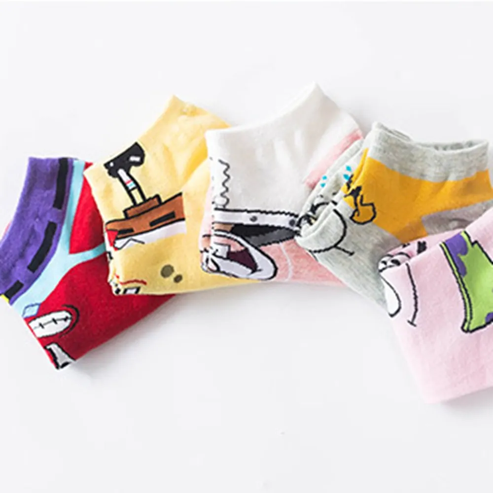 SP& CITY/5 пар Мультяшные короткие носки женские цветные милые хлопковые короткие носки забавные носки с изображением животных для девочек низкие Дышащие носки
