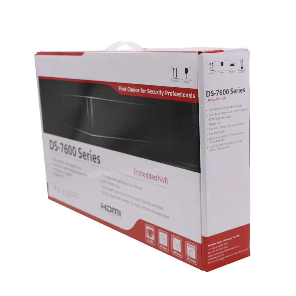 4K 4CH NVR DS-7604NI-K1 встроенный Plug& Play 4-канальный видео регистратор поддержка H.265 до 8MP 4CH IP камера запись